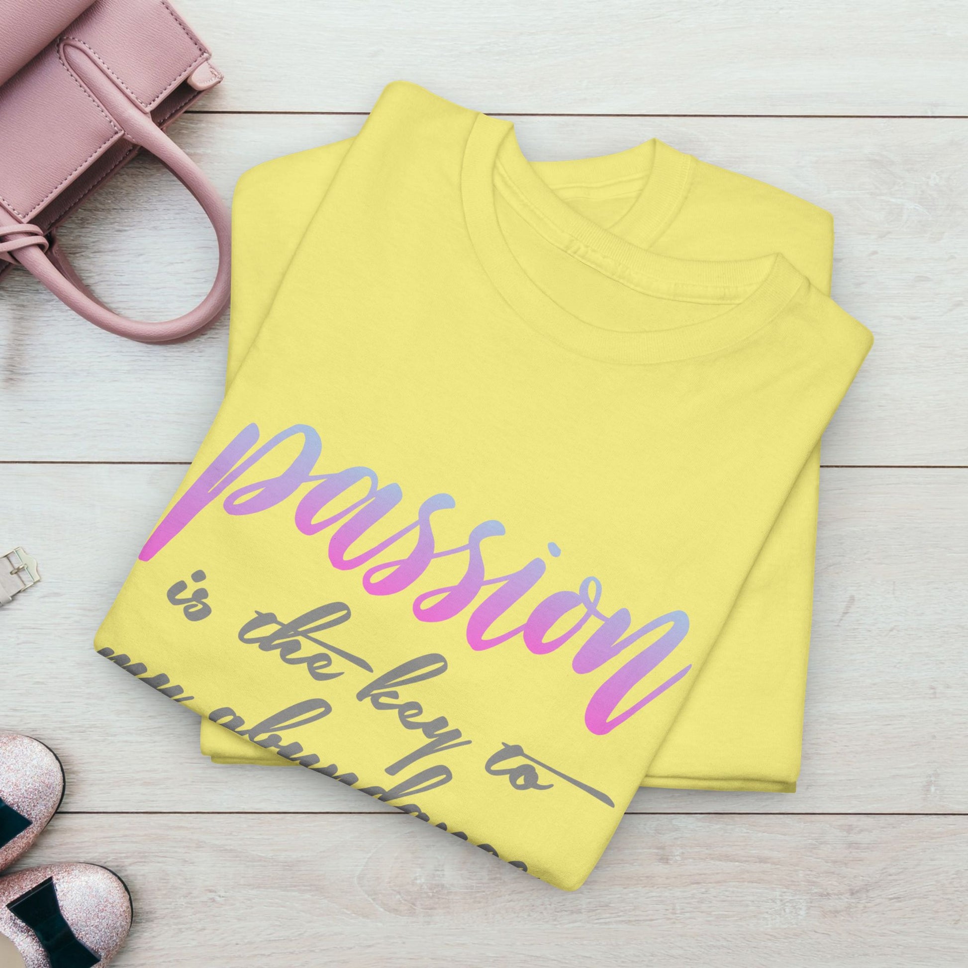 Passion is the Key Unisex Heavy Cotton Tee - Motivational T-Shirt for Inspiration and Abundance - GULLYDESIGN