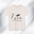 Love Never Fails Unisex Heavy Cotton Tee - Inspirational Christian T-Shirt - GULLYDESIGN