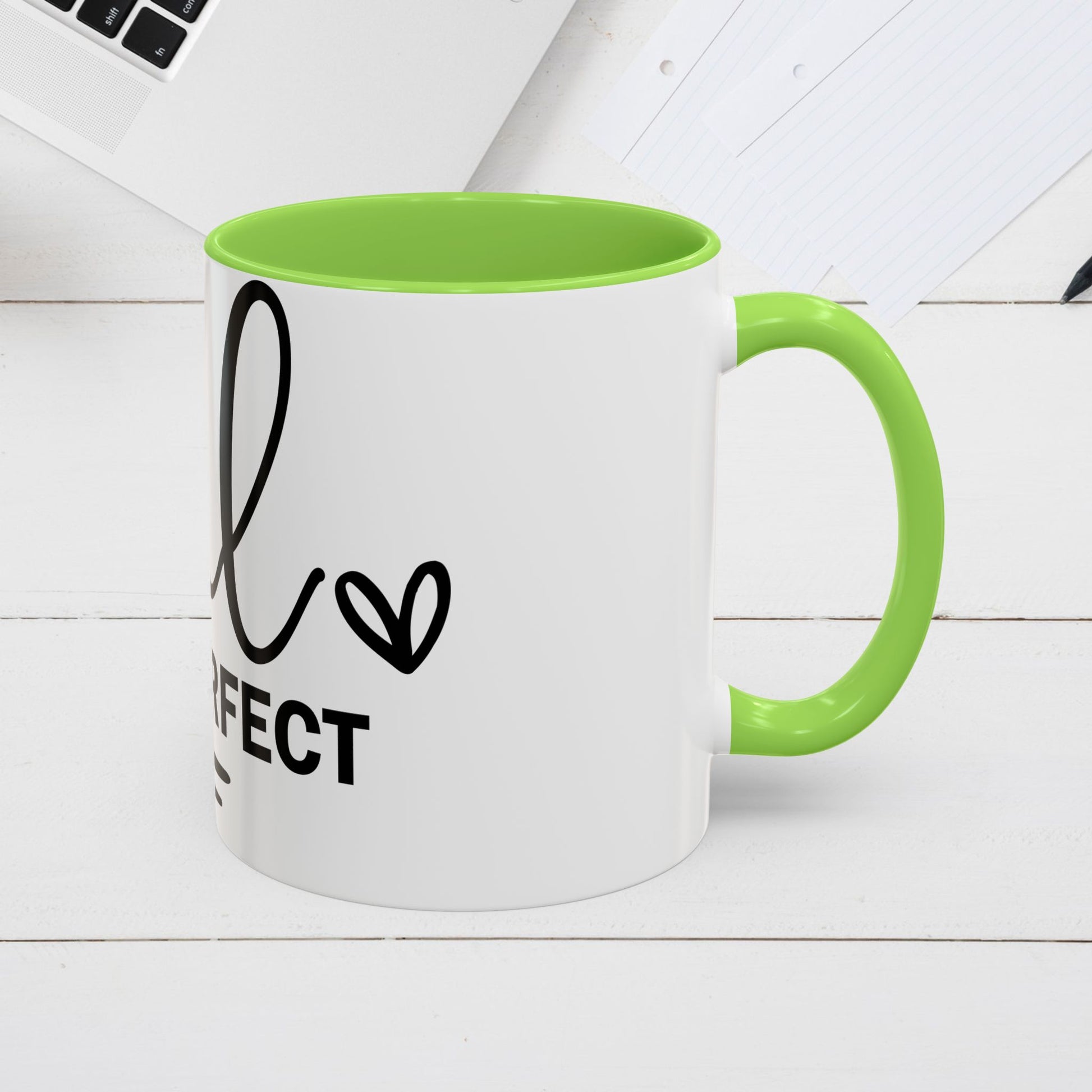 Inspirational Coffee Mug - "Be Real Not Perfect" - Colorful 11oz & 15oz Designs - GULLYDESIGN