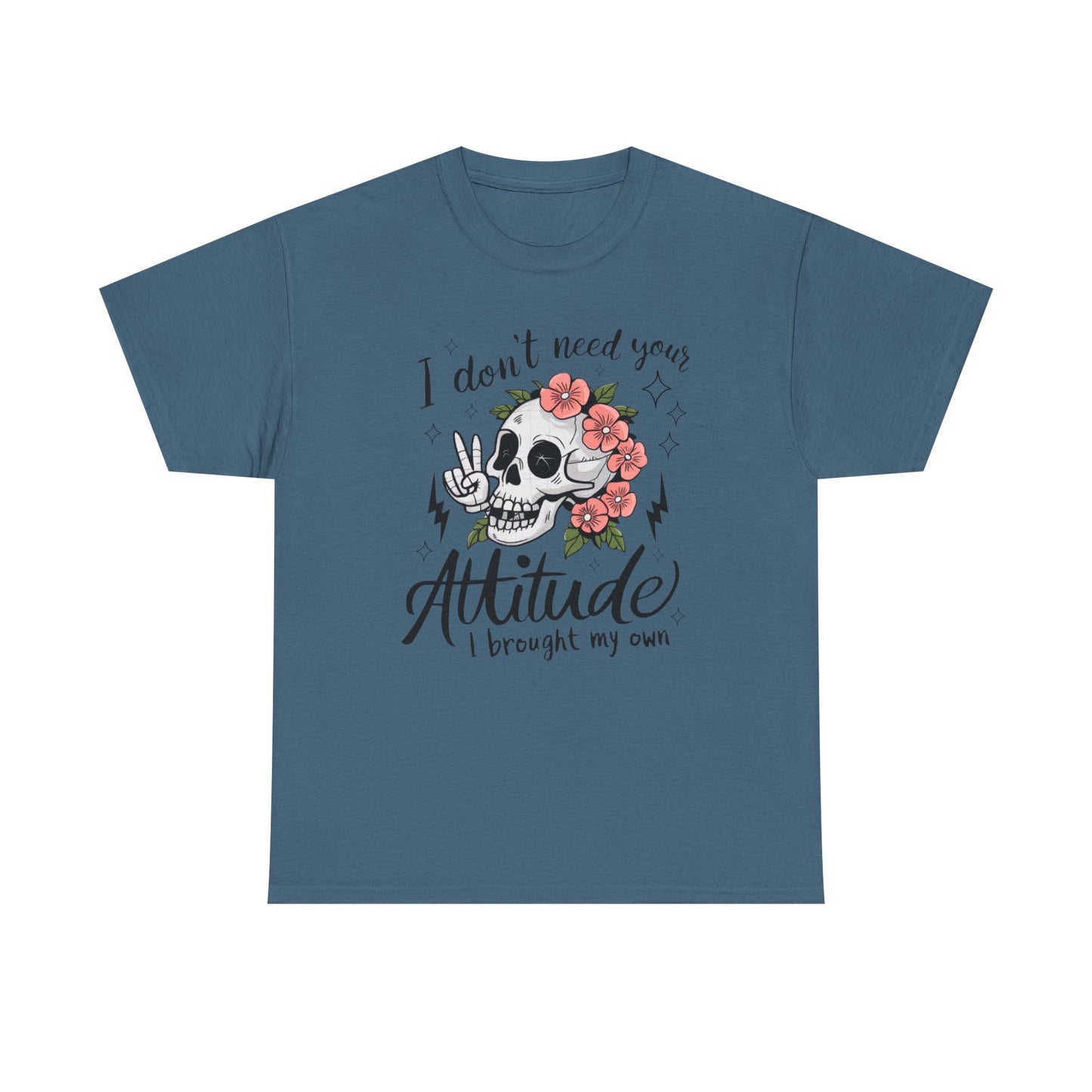 Rebellious Skull Attitude Unisex Heavy Cotton Tee