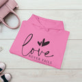 Inspirational Love Sweatshirt - Unisex Heavy Blend™ Hoodie with 1 Corinthians 13:8 - GULLYDESIGN