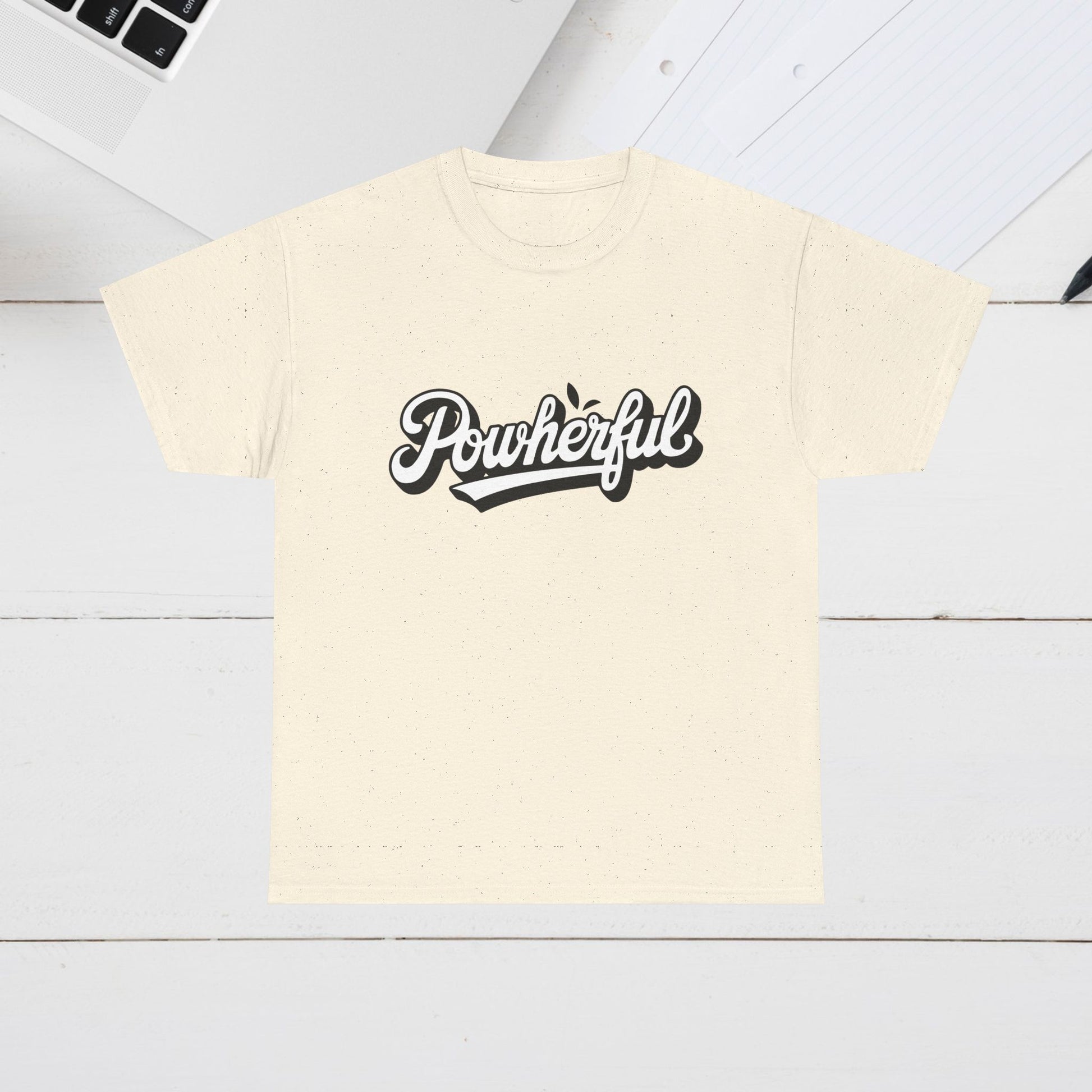 Unisex Heavy Cotton Tee - 'Powerful' Graphic Tee for Empowerment and Self-Expression - GULLYDESIGN