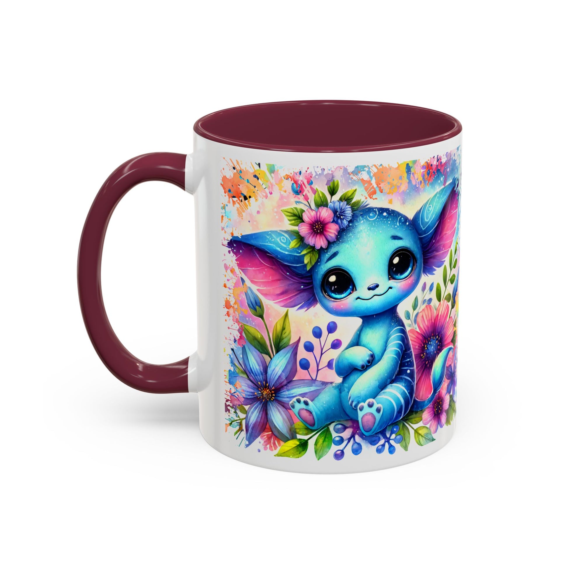 Colorful Floral Character Mug - Cute 11oz/15oz Coffee Mug for Nature Lovers - GULLYDESIGN