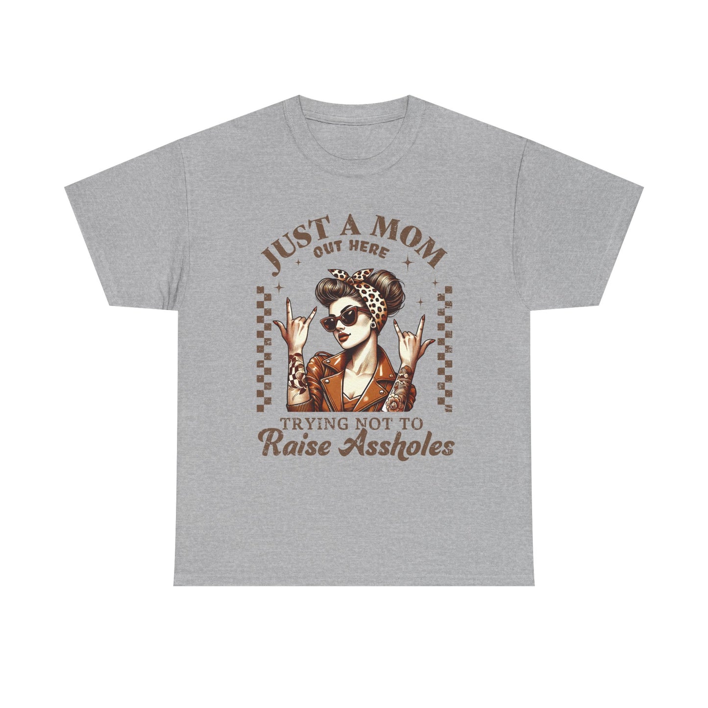 Just a Mom Unisex Heavy Cotton Tee - Funny Mom Shirt for Mother's Day