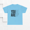 You Are Enough Unisex Heavy Cotton Tee | Inspirational Graphic Tee for Self-Love and Positivity - GULLYDESIGN
