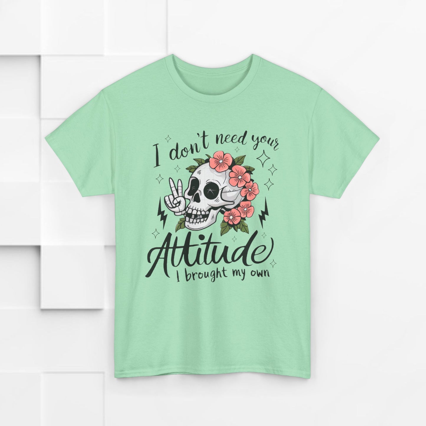 Rebellious Skull Attitude Unisex Heavy Cotton Tee
