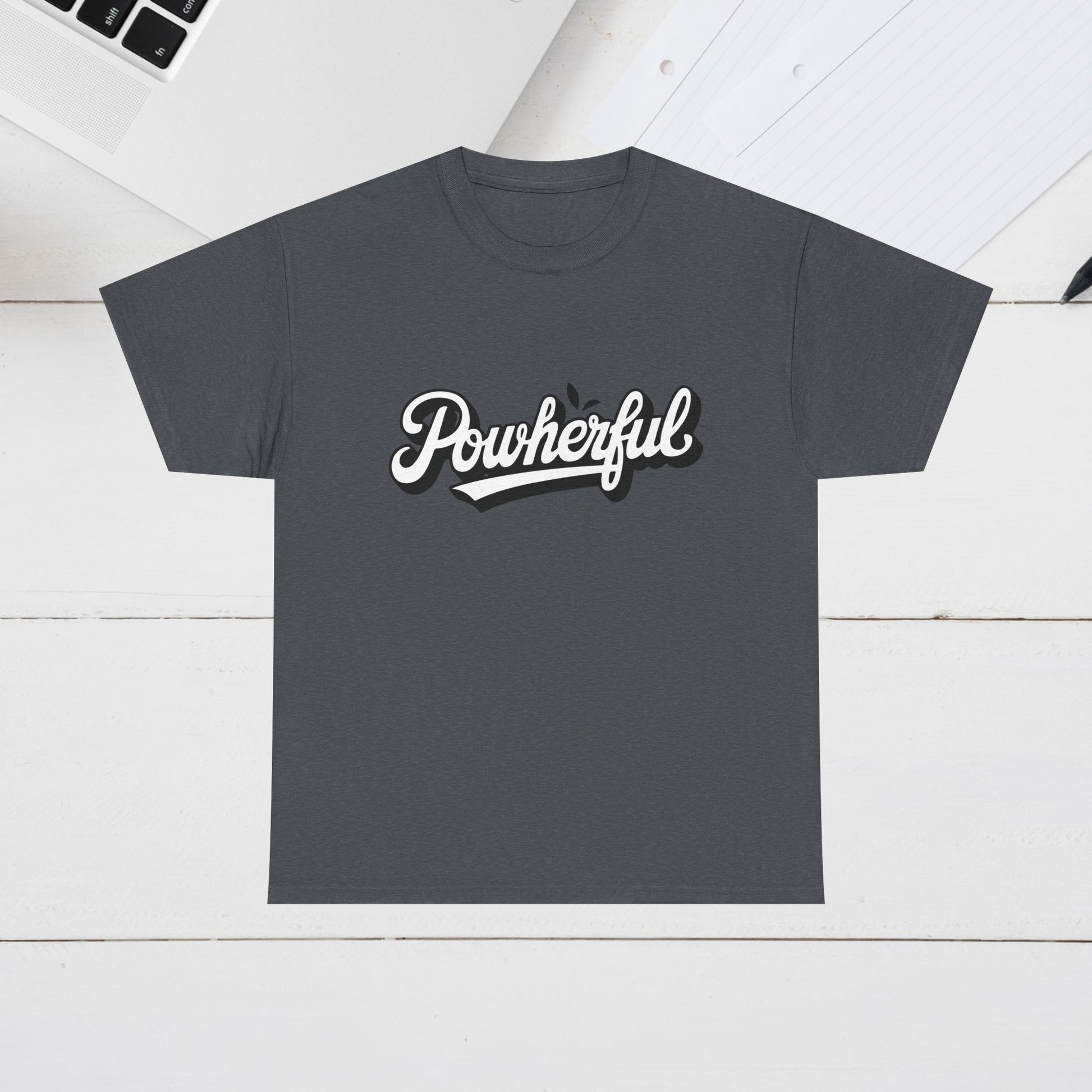 Unisex Heavy Cotton Tee - 'Powerful' Graphic Tee for Empowerment and Self-Expression - GULLYDESIGN