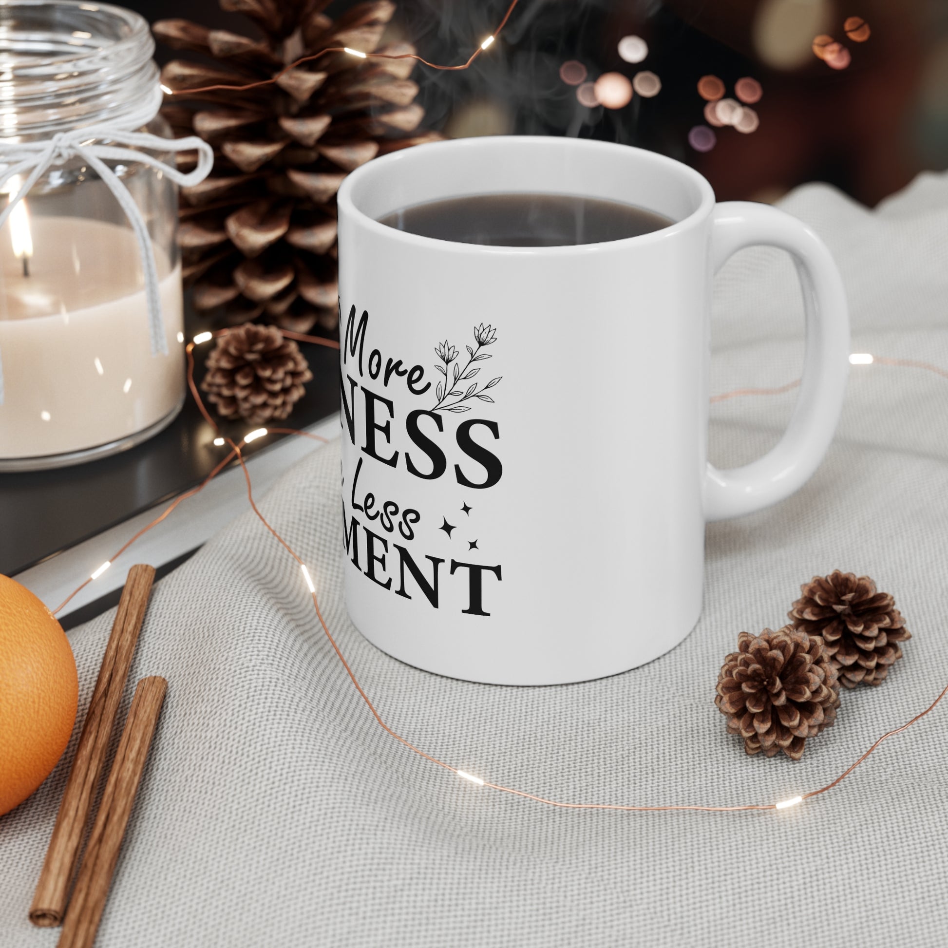 Inspirational Ceramic Coffee Mug - "A Little More Kindness, A Little Less Judgement" - 11oz & 15oz - GULLYDESIGN
