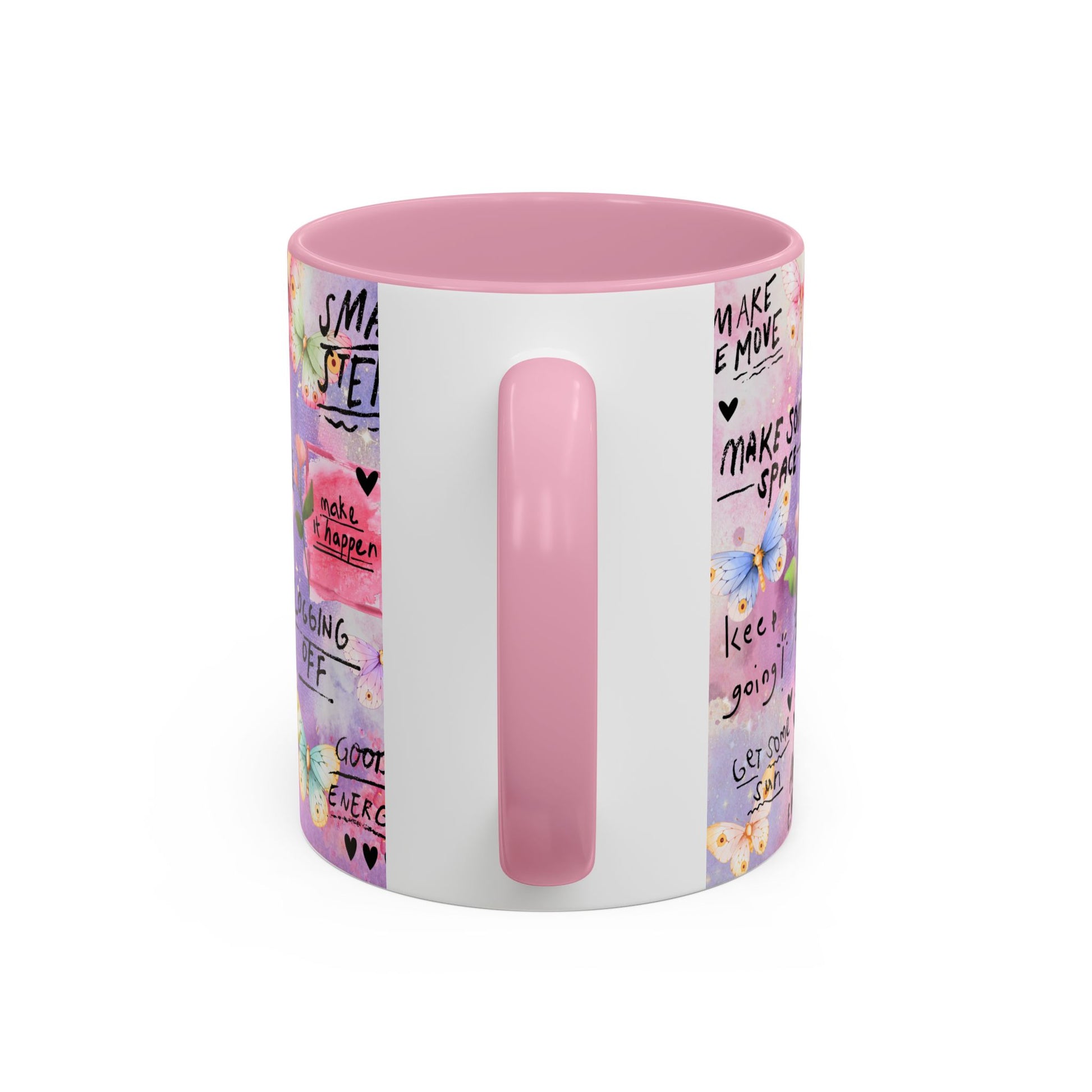 Inspirational Grateful and Thankful Butterfly Mug - Colorful 11oz & 15oz Coffee Cup with Motivational Quotes - GULLYDESIGN