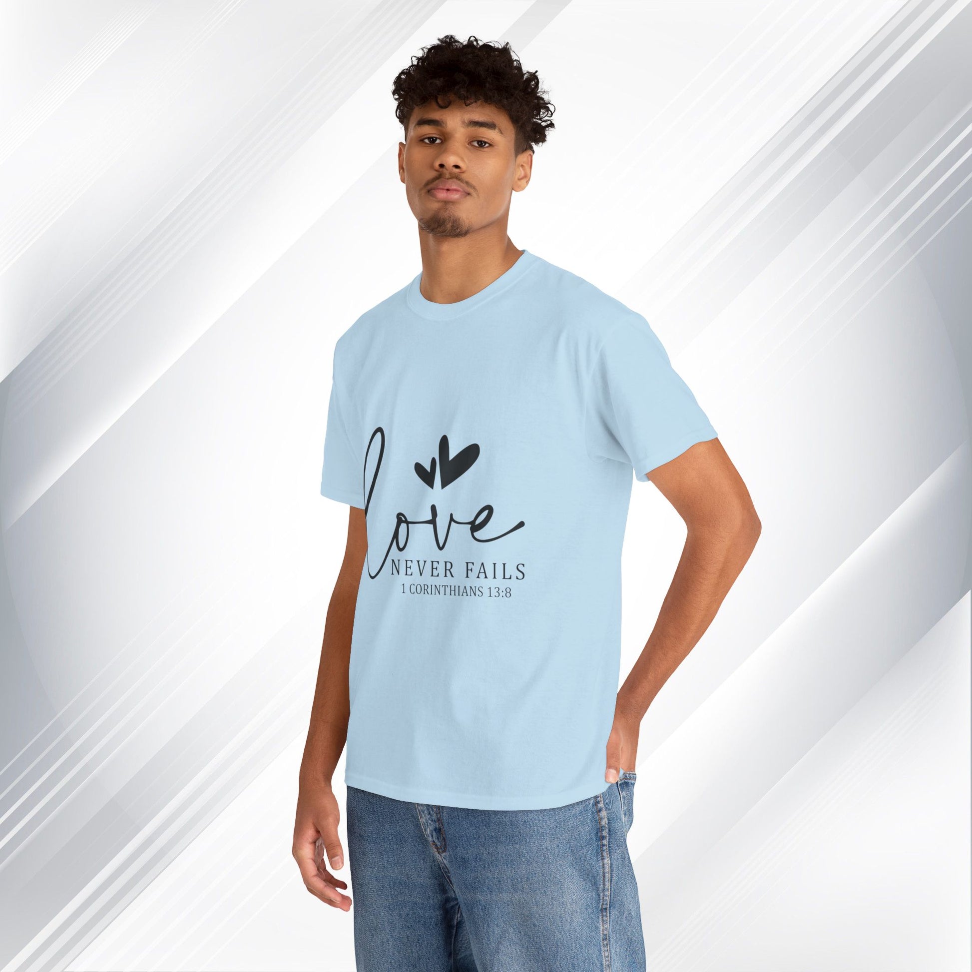 Love Never Fails Unisex Heavy Cotton Tee - Inspirational Christian T-Shirt - GULLYDESIGN