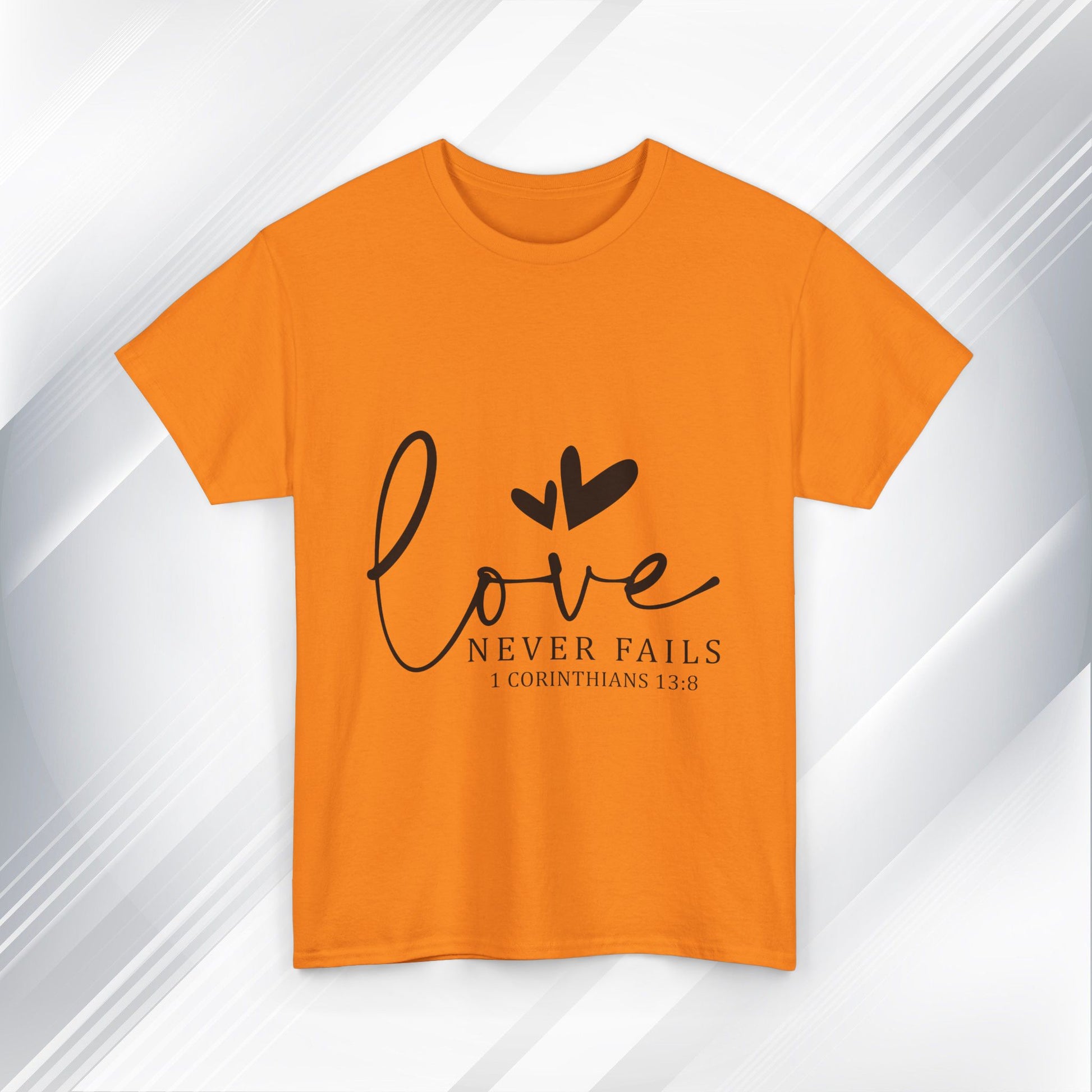Love Never Fails Unisex Heavy Cotton Tee - Inspirational Christian T-Shirt - GULLYDESIGN