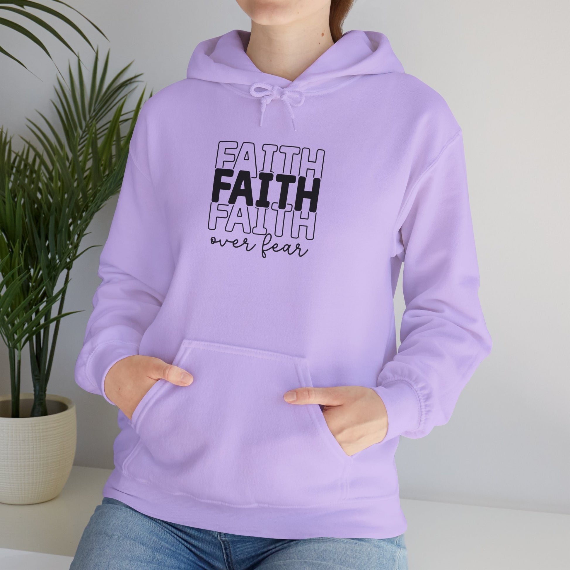 Faith Over Fear Unisex Hooded Sweatshirt - Inspirational Casual Wear - GULLYDESIGN
