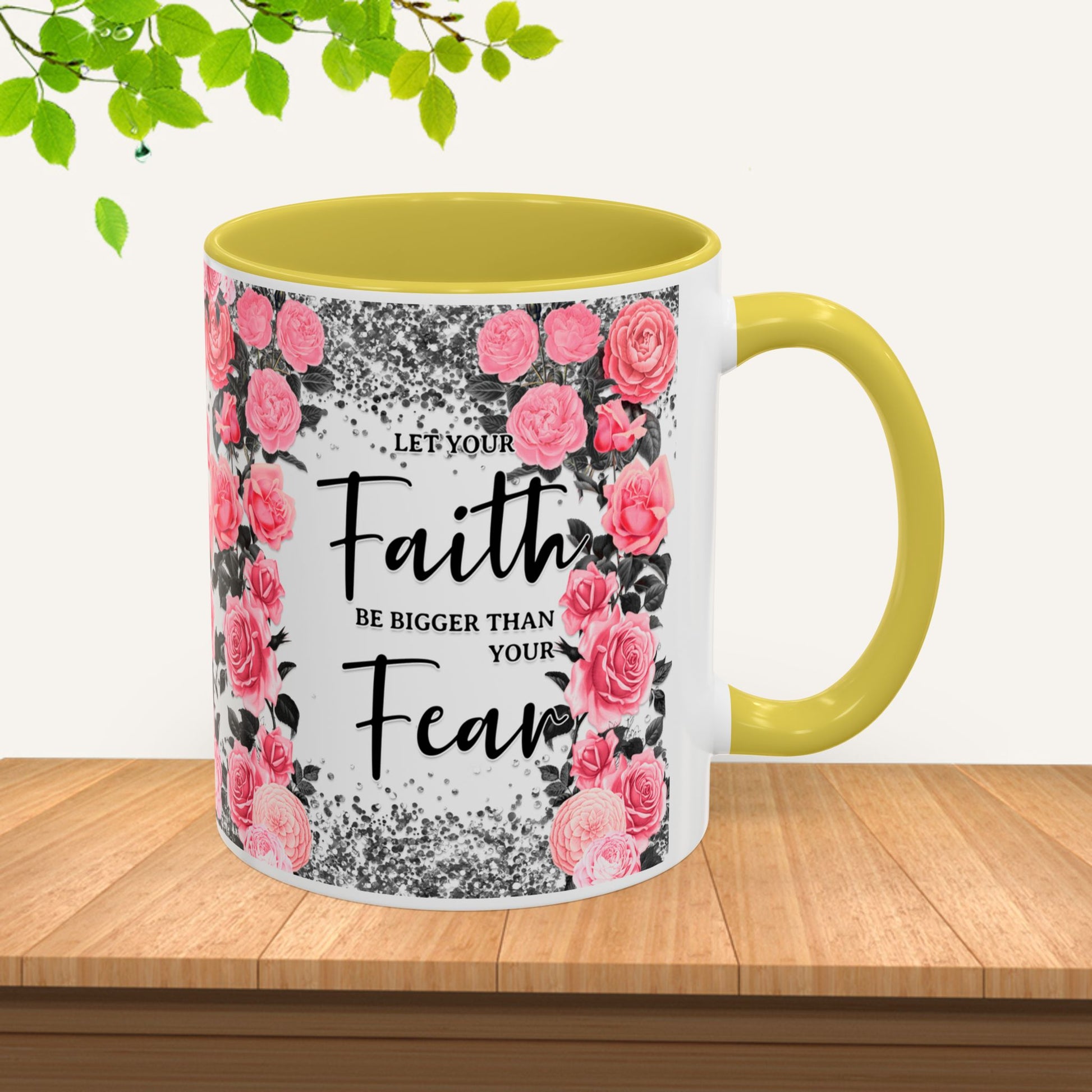 Colorful Floral Faith Mugs - Inspirational Coffee Cups for Home & Gifts - GULLYDESIGN