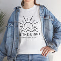 Inspirational Unisex Heavy Cotton Tee - 'Be The Light' Matthew 5:14 - GULLYDESIGN