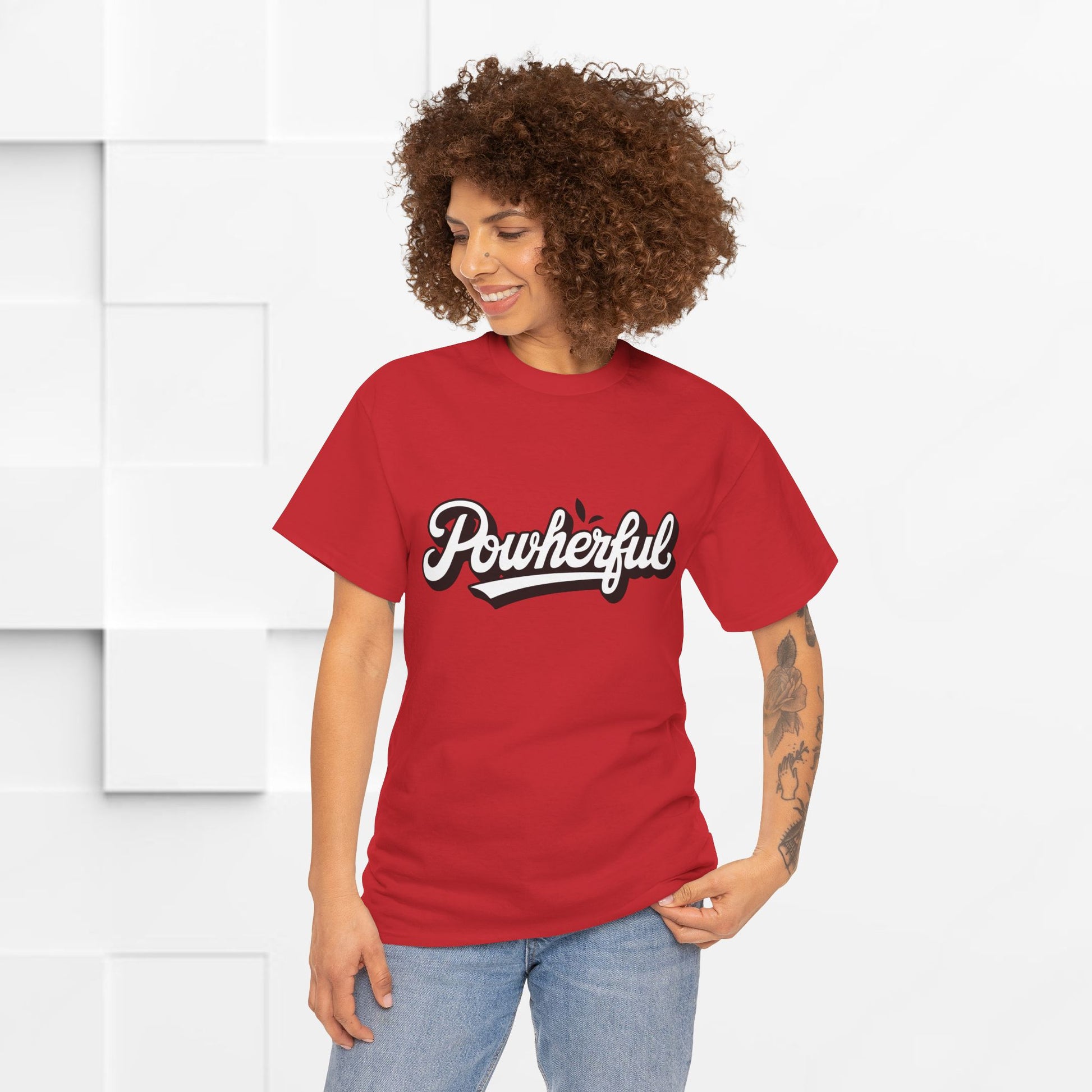 Unisex Heavy Cotton Tee - 'Powerful' Graphic Tee for Empowerment and Self-Expression - GULLYDESIGN