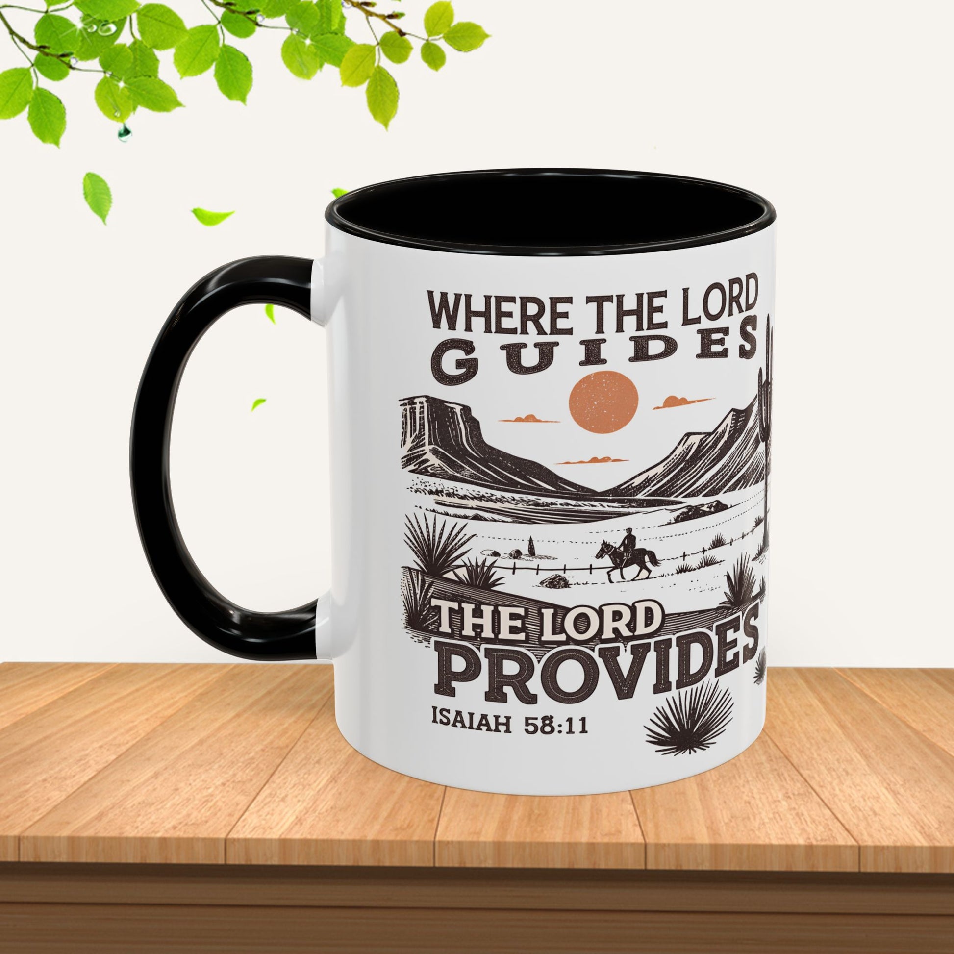 Inspirational Desert Scene Mug - 11oz & 15oz Colorful Coffee Cup for Faith & Encouragement - GULLYDESIGN