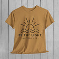 Inspirational Unisex Heavy Cotton Tee - 'Be The Light' Matthew 5:14 - GULLYDESIGN