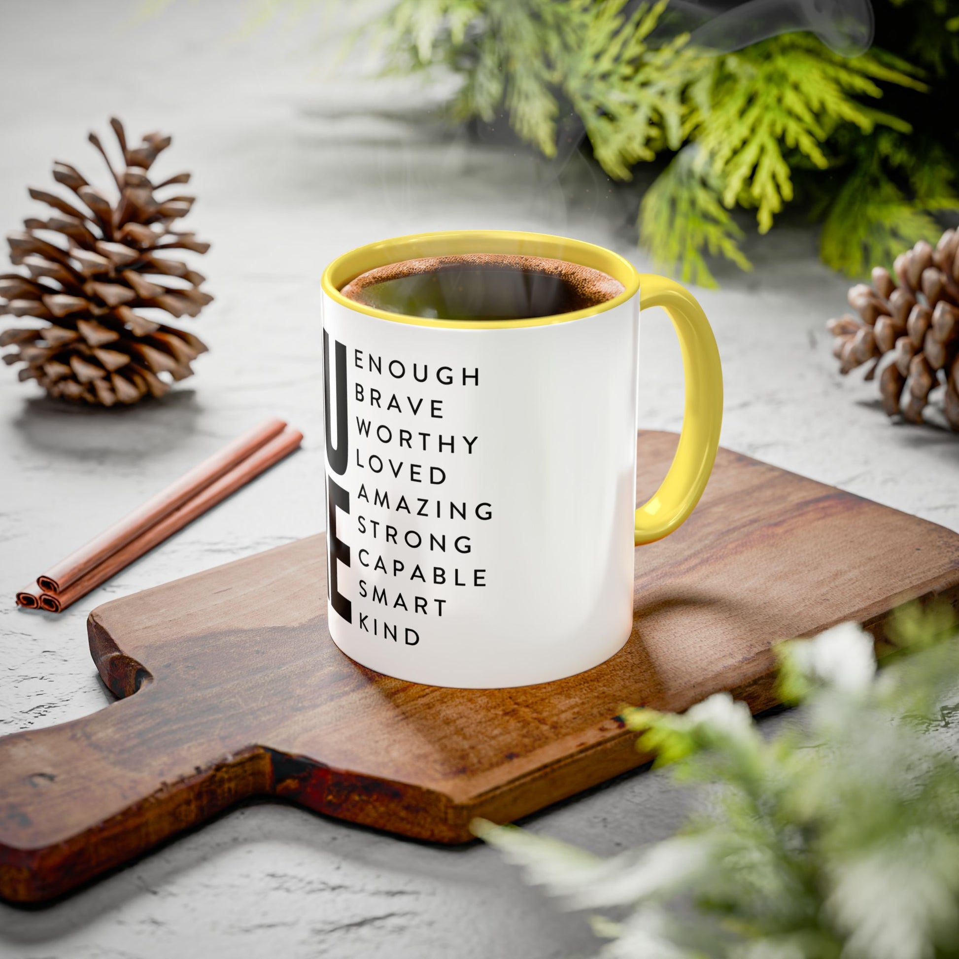 Inspirational Colorful Mug - Empowering Affirmations for Coffee Lovers - GULLYDESIGN