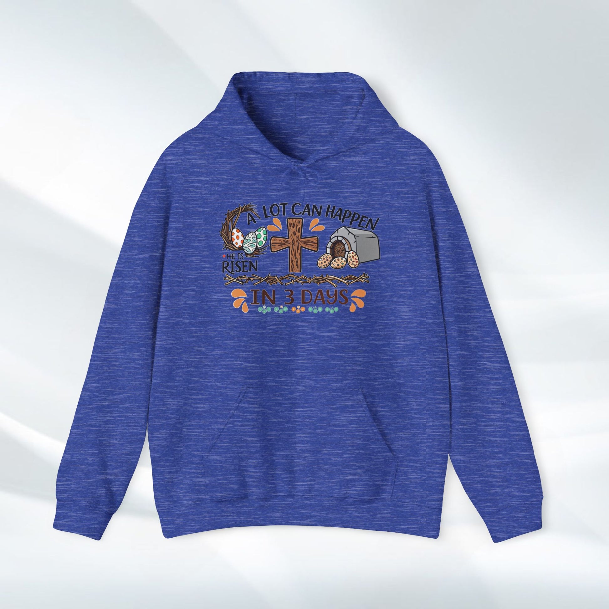 Inspirational Easter Hoodie - "A Lot Can Happen in 3 Days" - Unisex Heavy Blend Sweatshirt - GULLYDESIGN