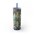 Vintage Floral Mama Skinny Tumbler with Straw | 20oz Stylish Drinkware for Moms - GULLYDESIGN