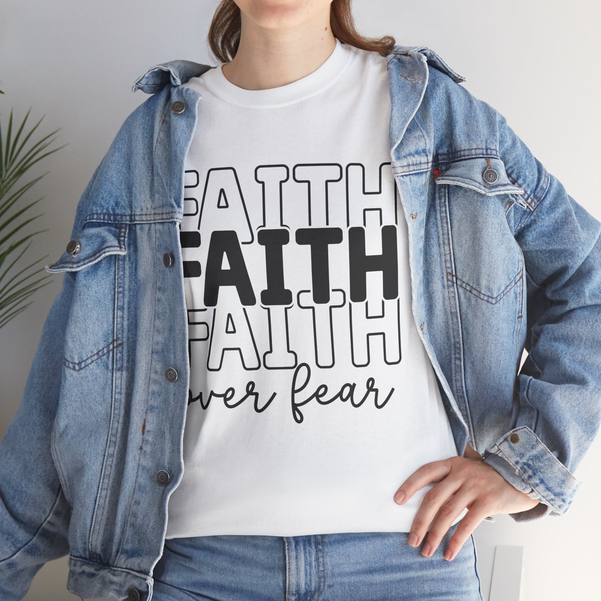 Faith Over Fear Unisex Heavy Cotton Tee - Inspirational T-Shirt - GULLYDESIGN