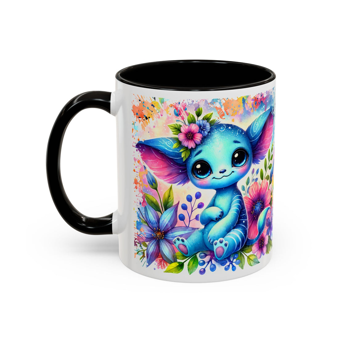 Colorful Floral Character Mug - Cute 11oz/15oz Coffee Mug for Nature Lovers - GULLYDESIGN