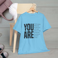 You Are Enough Unisex Heavy Cotton Tee | Inspirational Graphic Tee for Self-Love and Positivity - GULLYDESIGN