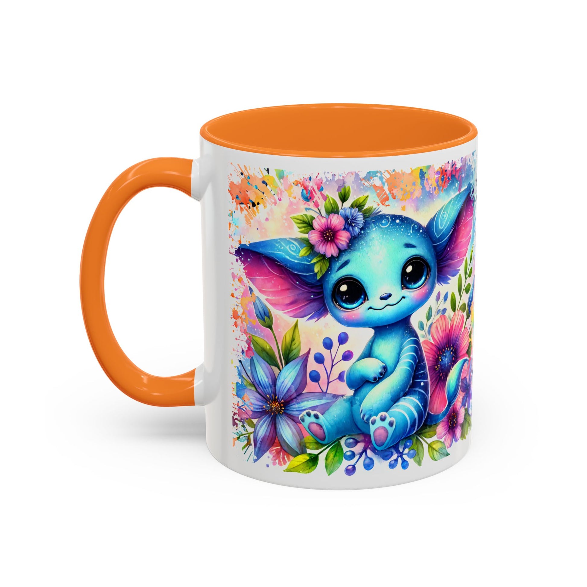 Colorful Floral Character Mug - Cute 11oz/15oz Coffee Mug for Nature Lovers - GULLYDESIGN