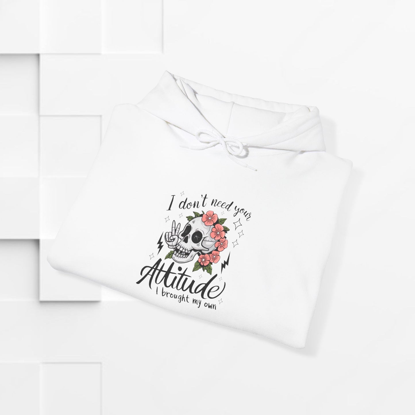 Attitude Floral Hoodie - Unisex Heavy Blend™ Sweatshirt