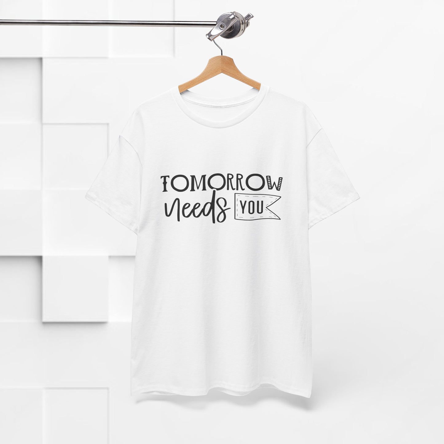 Inspirational Unisex Heavy Cotton Tee - 'Tomorrow Needs You'