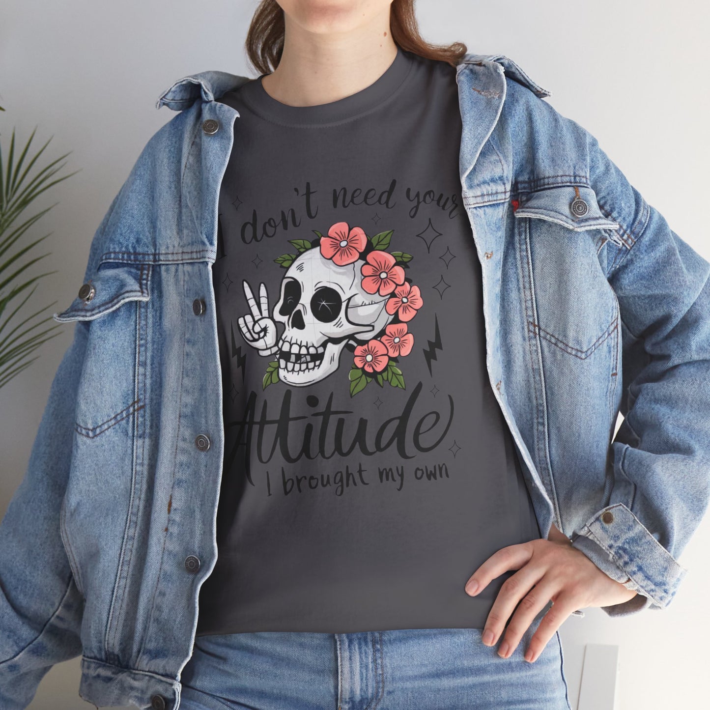 Rebellious Skull Attitude Unisex Heavy Cotton Tee