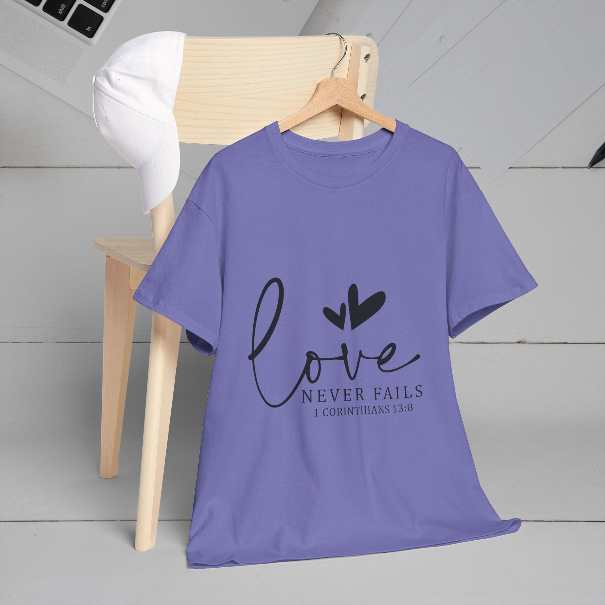 Love Never Fails Unisex Heavy Cotton Tee - Inspirational Christian T-Shirt - GULLYDESIGN