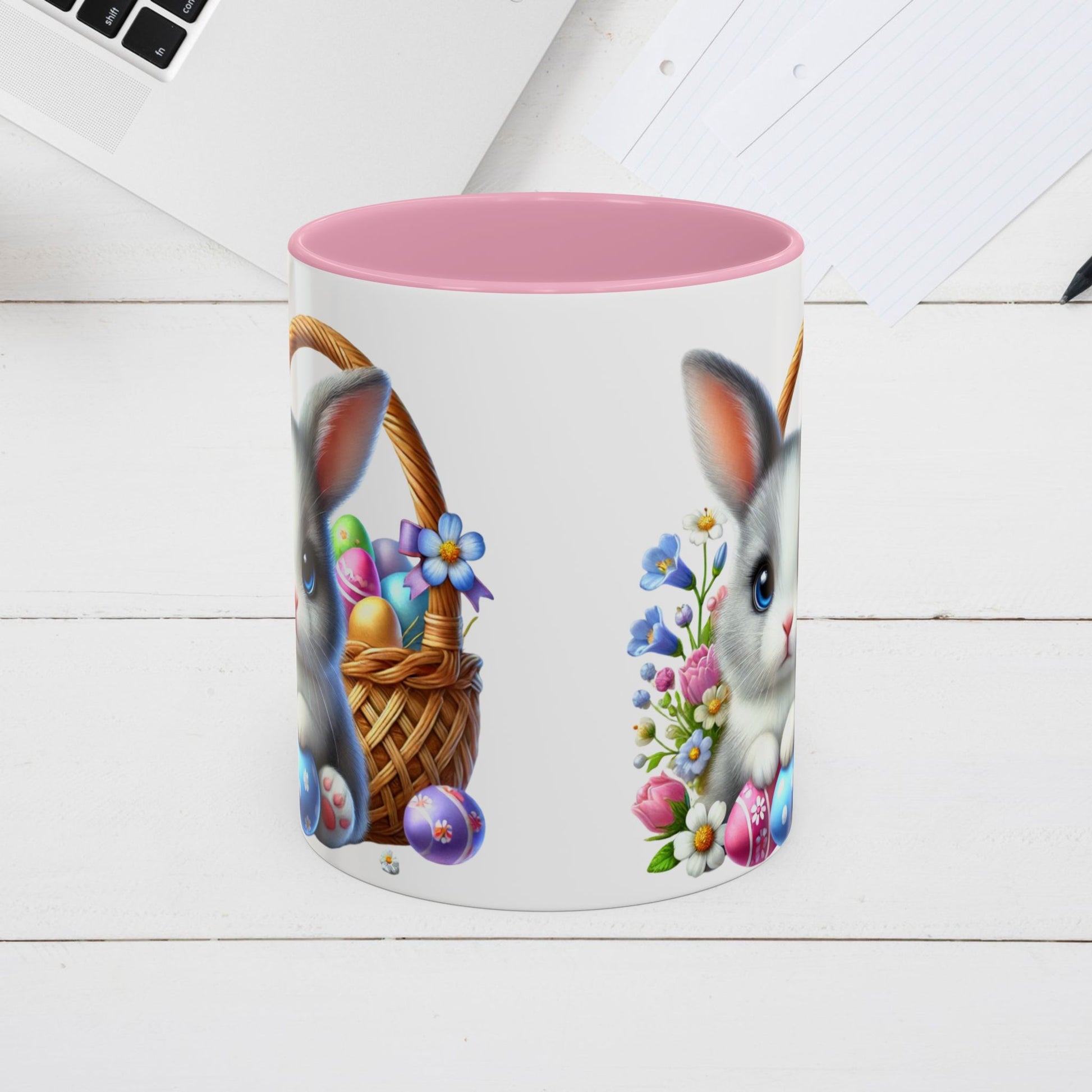Cute Easter Bunny Mug - Colorful Ceramic Coffee Cup for Spring Celebrations - GULLYDESIGN