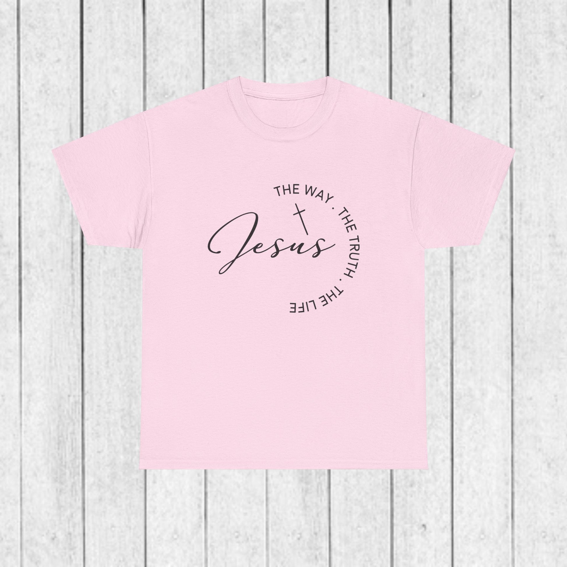 Faith-Inspired Unisex Heavy Cotton Tee - 'The Way, The Truth, The Life' - GULLYDESIGN