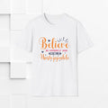 Unisex Softstyle T-Shirt - 'Believe in Yourself and You Will Be Unstoppable' Inspirational Tee - GULLYDESIGN