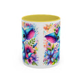 Colorful Floral Character Mug - Cute 11oz/15oz Coffee Mug for Nature Lovers - GULLYDESIGN