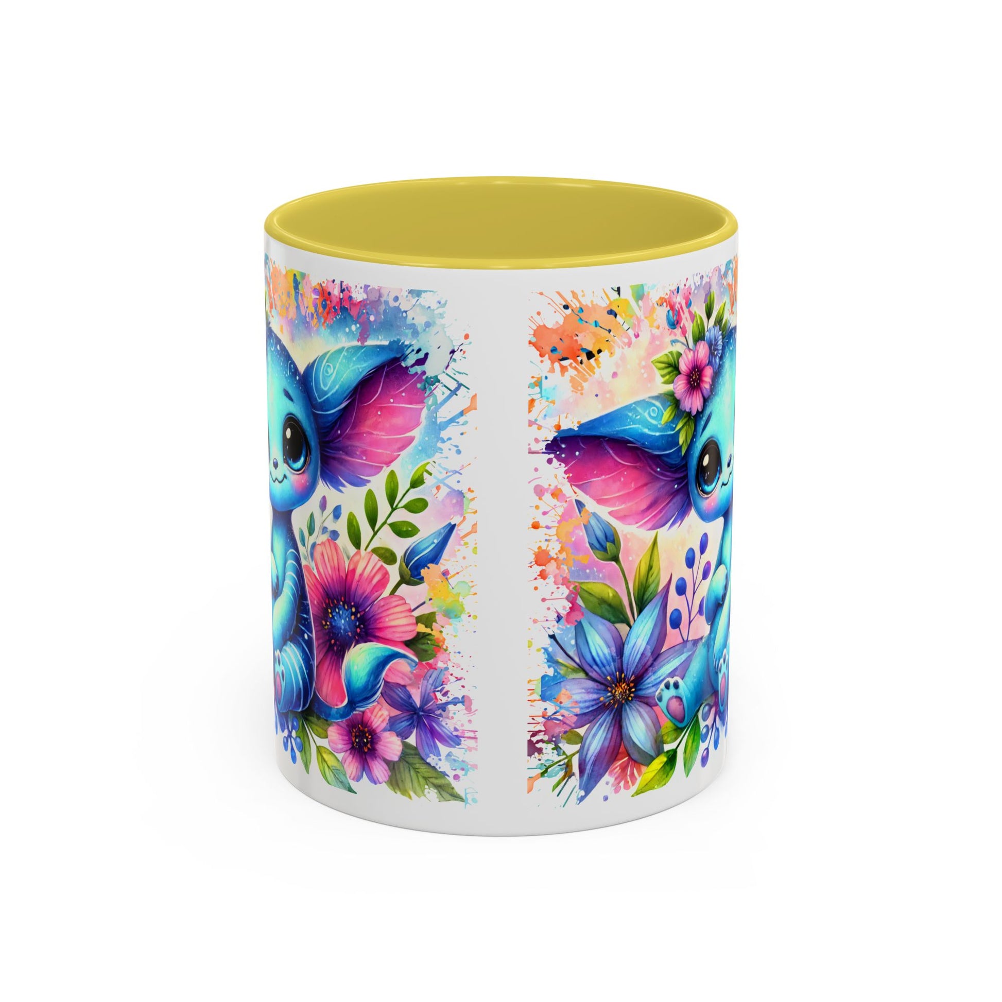 Colorful Floral Character Mug - Cute 11oz/15oz Coffee Mug for Nature Lovers - GULLYDESIGN
