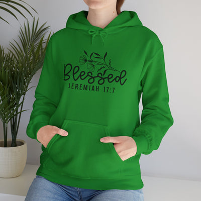 Blessed Hooded Sweatshirt | Jeremiah 17:7 | Cozy Unisex Sweatshirt for Faith & Inspiration