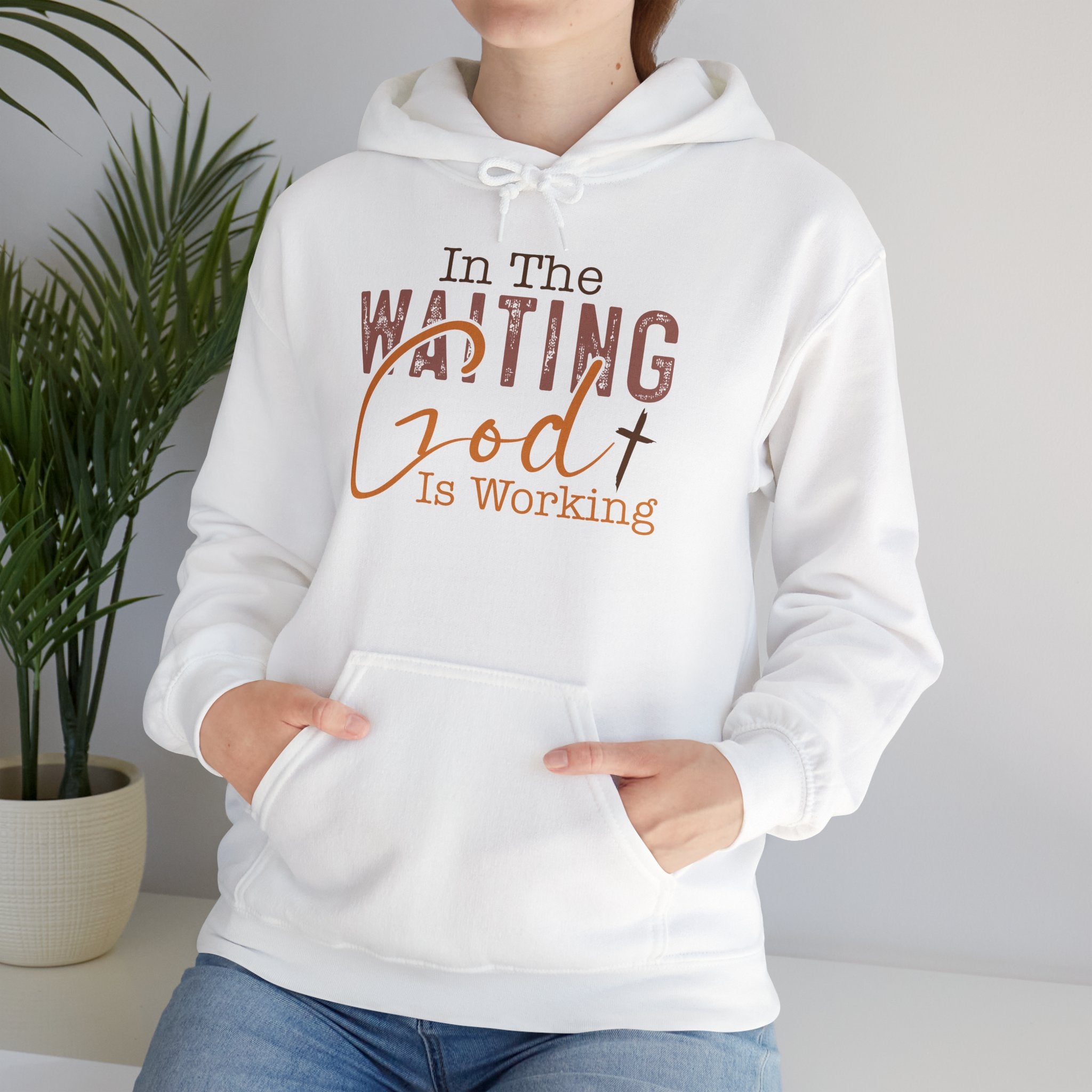 Inspirational Unisex Hoodie - "In The Waiting God is Working"
