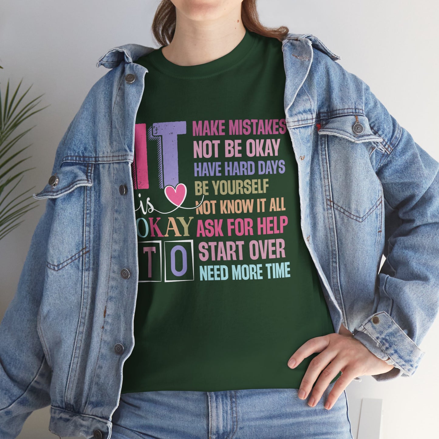 Inspirational Unisex Heavy Cotton Tee – Embrace Mistakes & Start Over