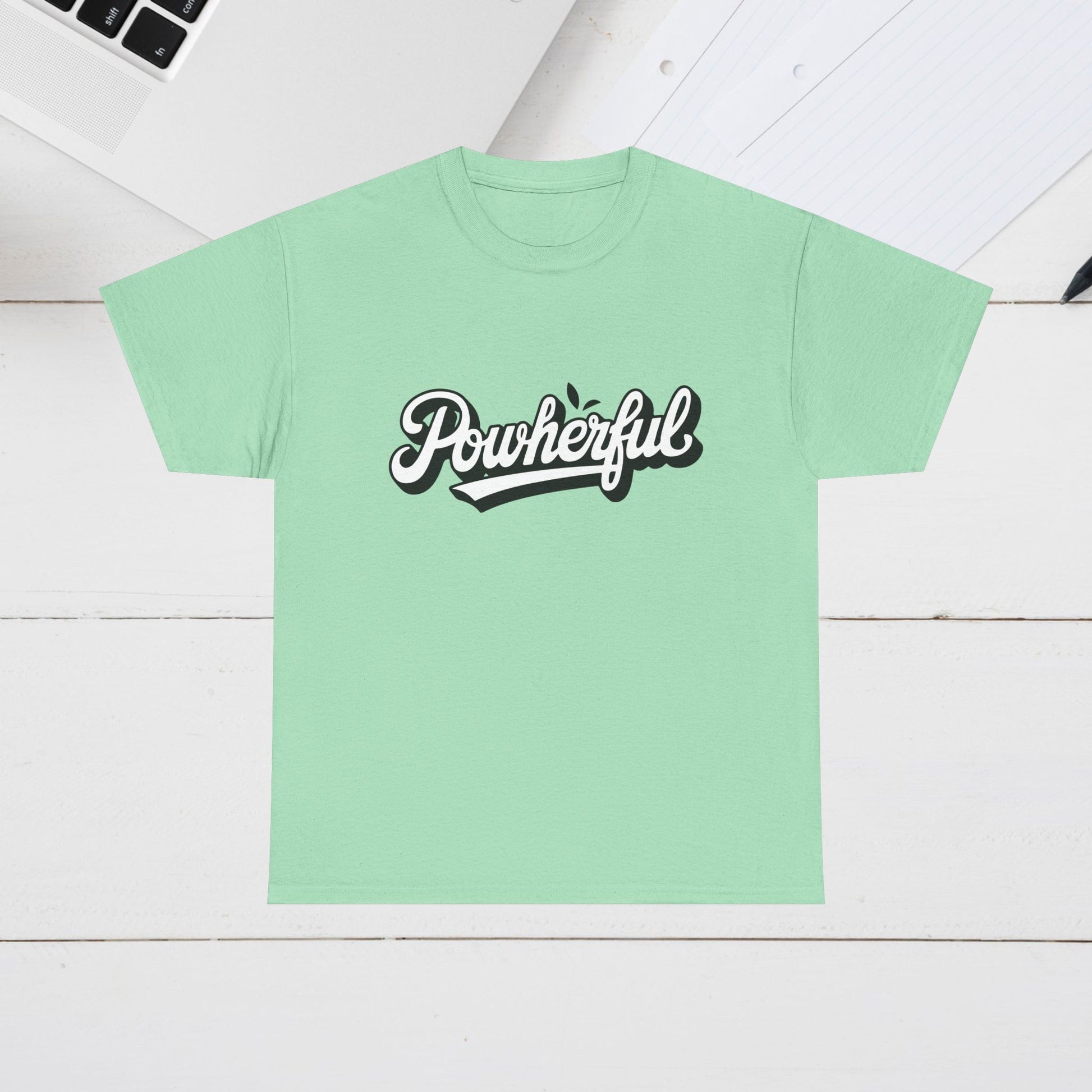 Unisex Heavy Cotton Tee - 'Powerful' Graphic Tee for Empowerment and Self-Expression - GULLYDESIGN