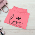 Inspirational Love Sweatshirt - Unisex Heavy Blend™ Hoodie with 1 Corinthians 13:8 - GULLYDESIGN