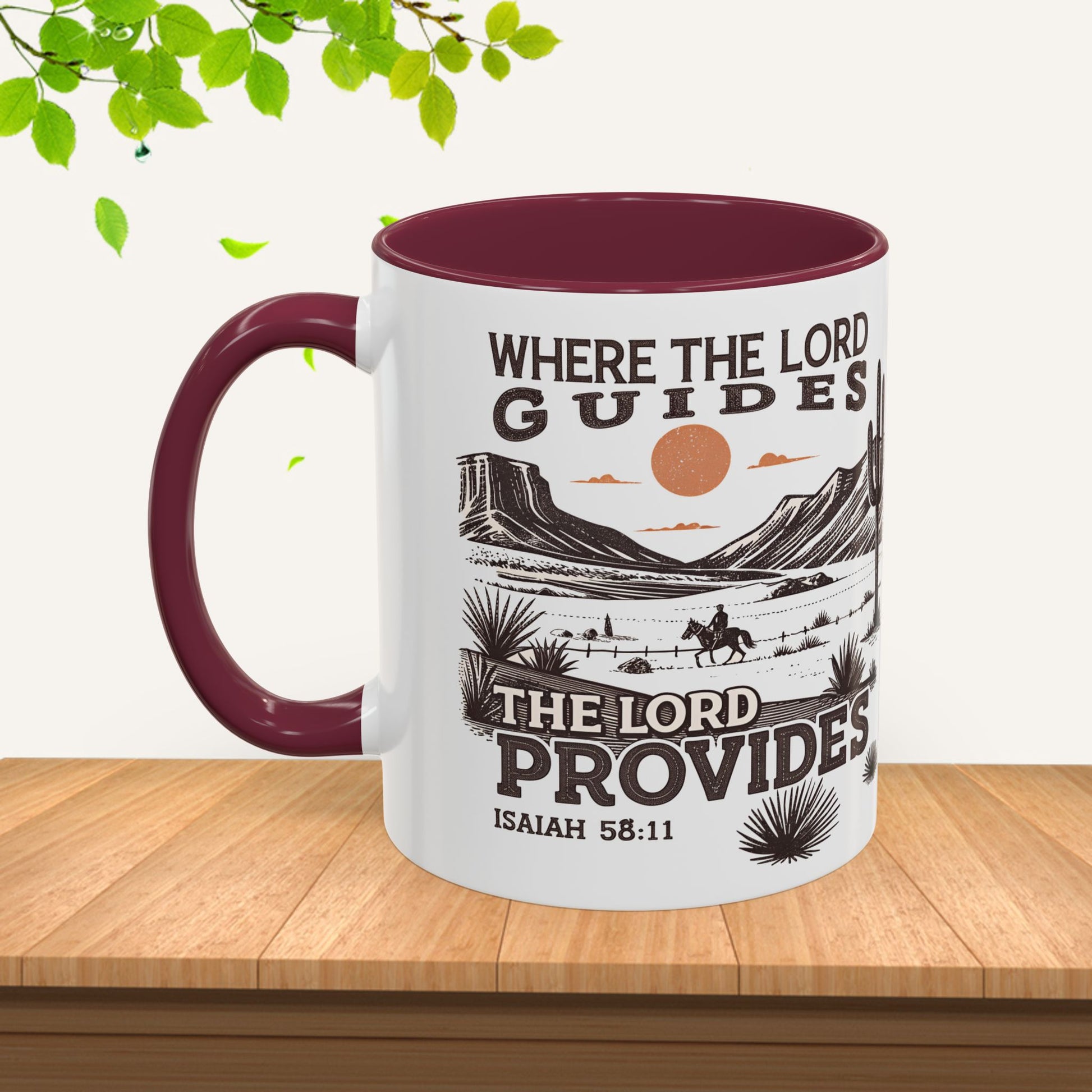Inspirational Desert Scene Mug - 11oz & 15oz Colorful Coffee Cup for Faith & Encouragement - GULLYDESIGN