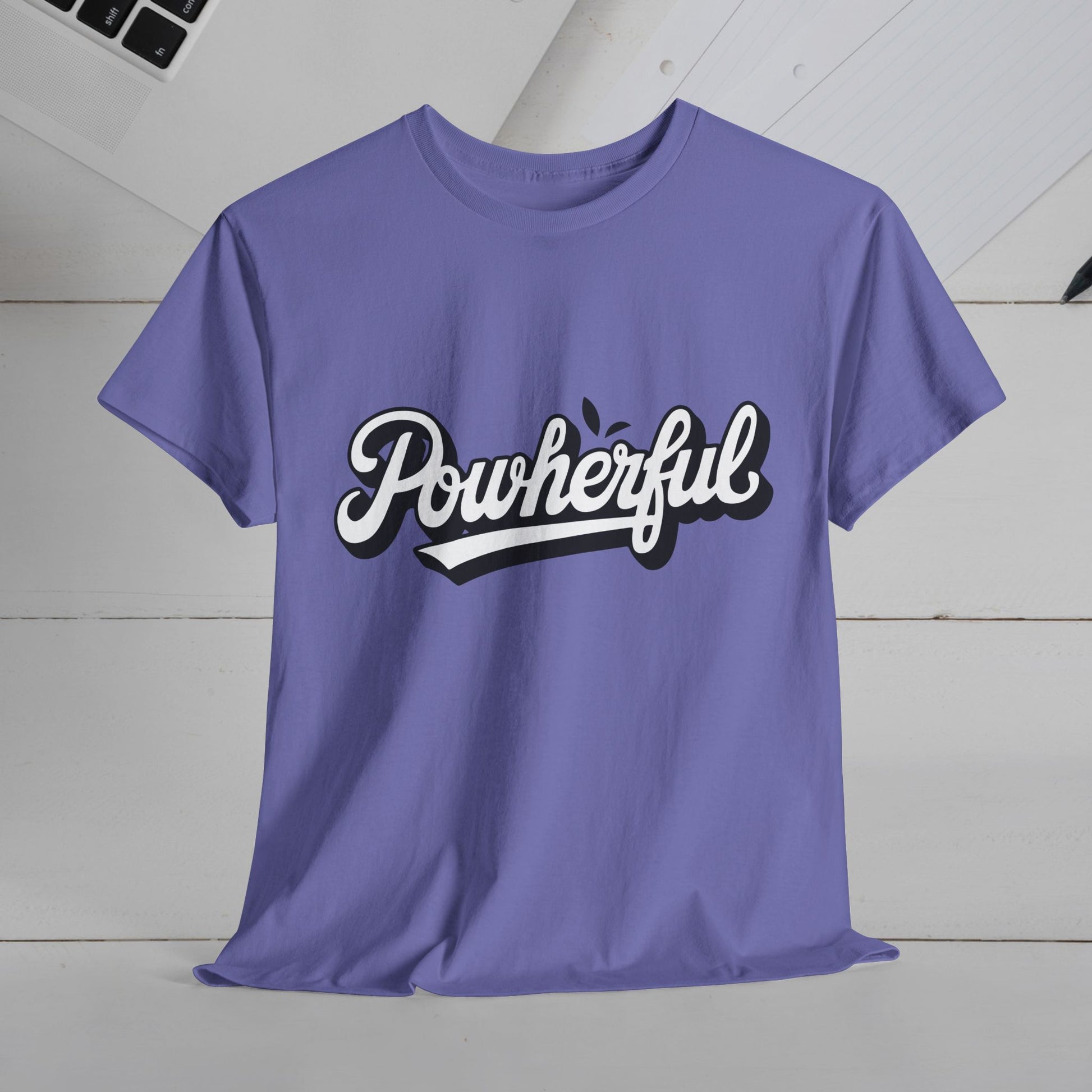 Unisex Heavy Cotton Tee - 'Powerful' Graphic Tee for Empowerment and Self-Expression - GULLYDESIGN