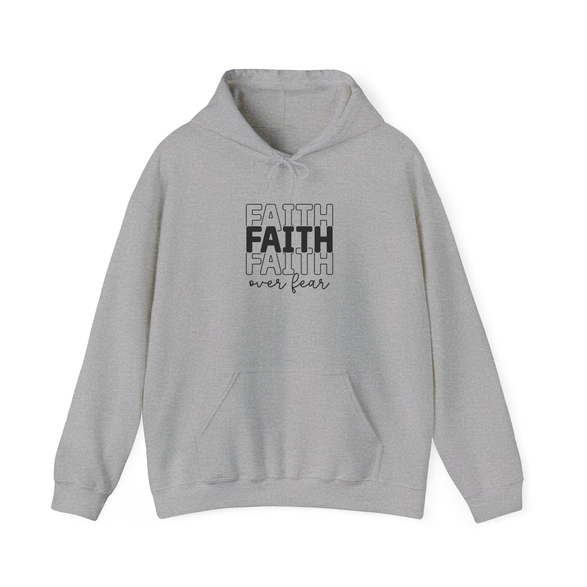 Faith Over Fear Unisex Hooded Sweatshirt - Inspirational Casual Wear - GULLYDESIGN