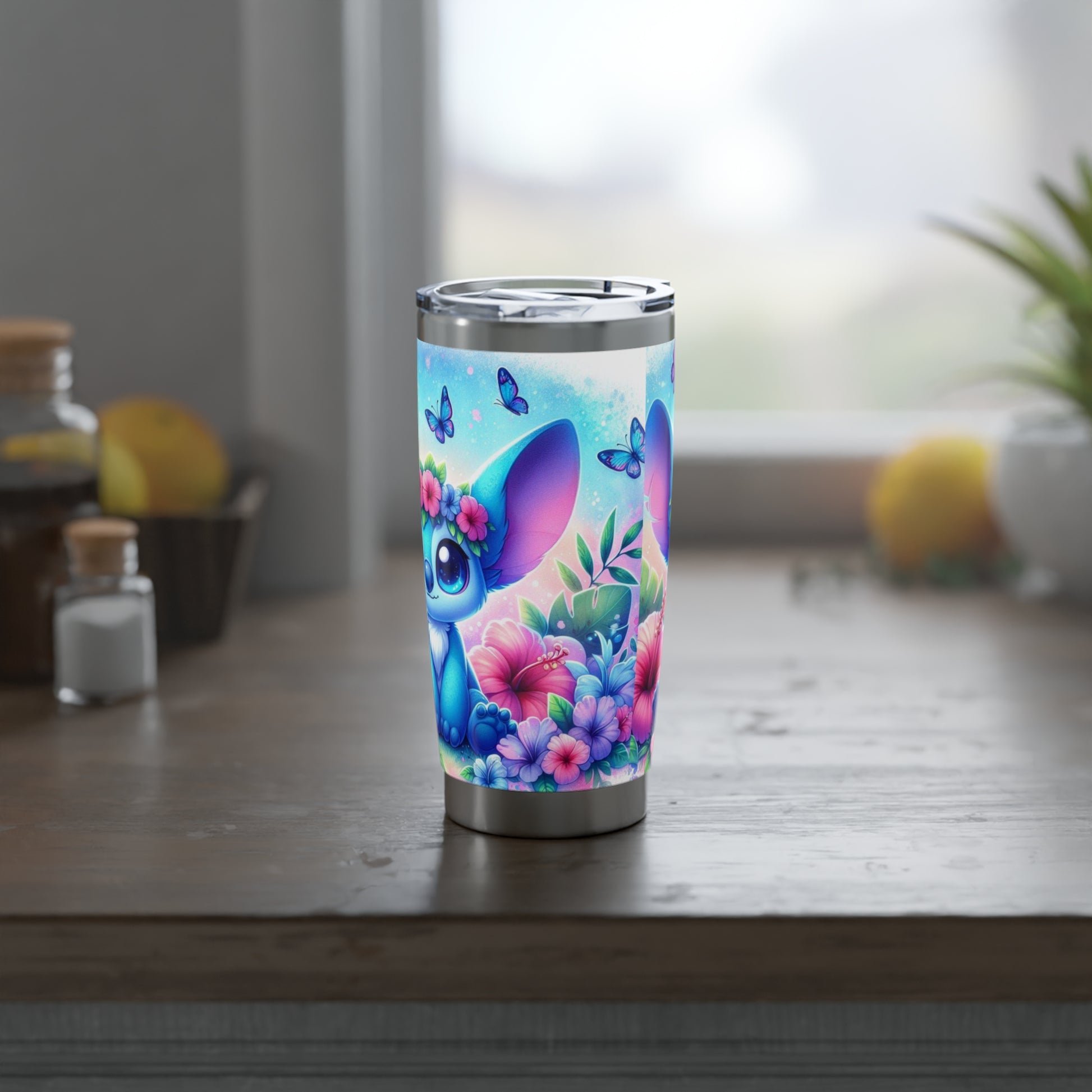 Whimsical Floral Tumbler - 20oz Vagabond Charm with Butterflies - GULLYDESIGN