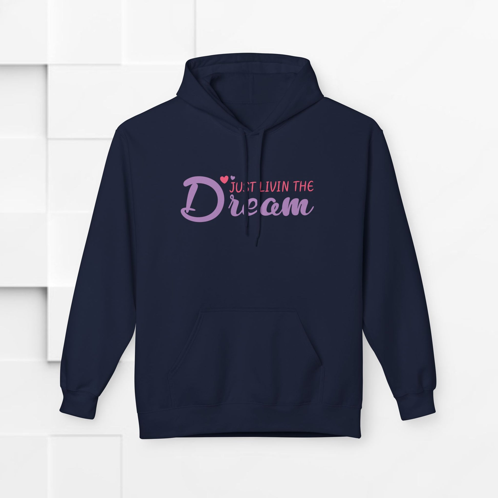 Just Livin' The Dream Hoodie - Unisex Midweight Softstyle Fleece, Cozy Casual Wear - GULLYDESIGN