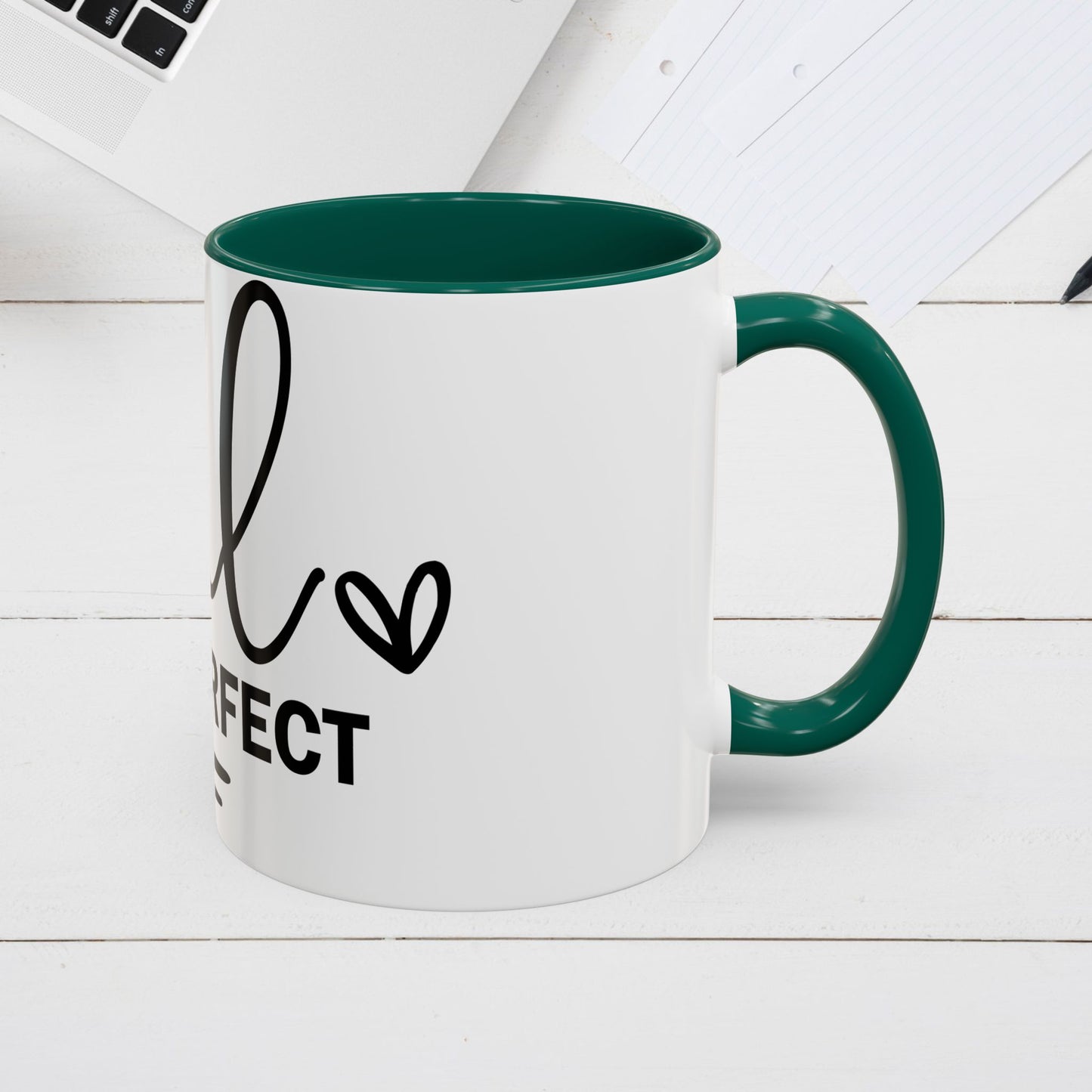 Inspirational Coffee Mug - "Be Real Not Perfect" - Colorful 11oz & 15oz Designs - GULLYDESIGN