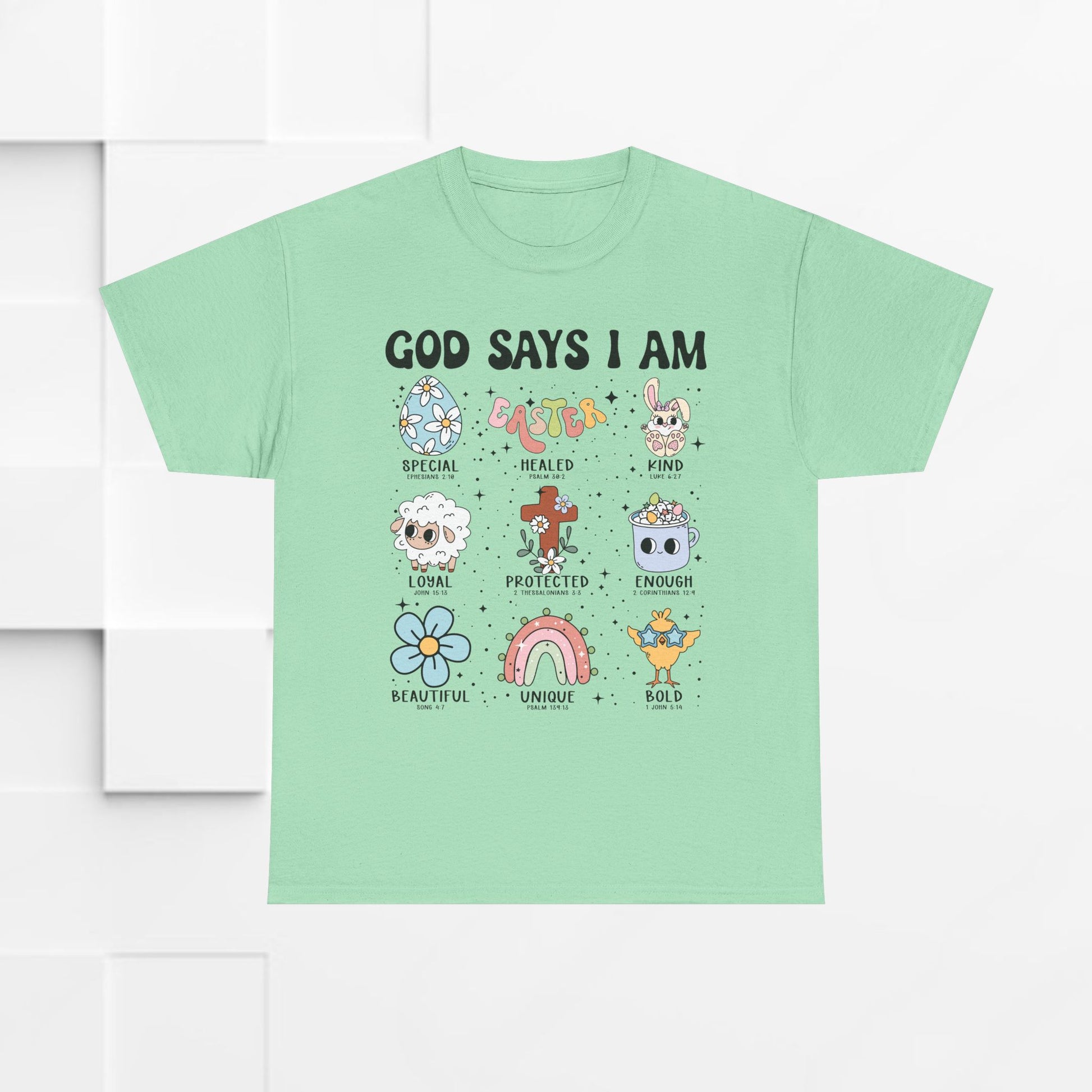 God Says I Am Unisex Heavy Cotton Tee - Inspirational Graphic T-Shirt - GULLYDESIGN
