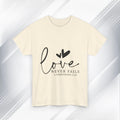 Love Never Fails Unisex Heavy Cotton Tee - Inspirational Christian T-Shirt - GULLYDESIGN